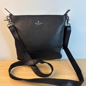 Kate Spade New York Southport Avenue Cora Black Pebbled Leather Crossbody Bag